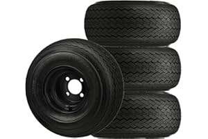 RM CART Four Golf Cart Tires & Rims 18 X 8.5 X 8 18-850-8 18X8.50-8 Gloss Black 4 Lug Hole 18"