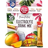 Mama Natural Electrolytes Powder Packets – Instant Hydration with natural Sea Salt, Potassium & Magnesium Glycinate – Sugar Free, Organic Mango Flavor – 30 Travel Sticks for Postpartum & Pregnancy