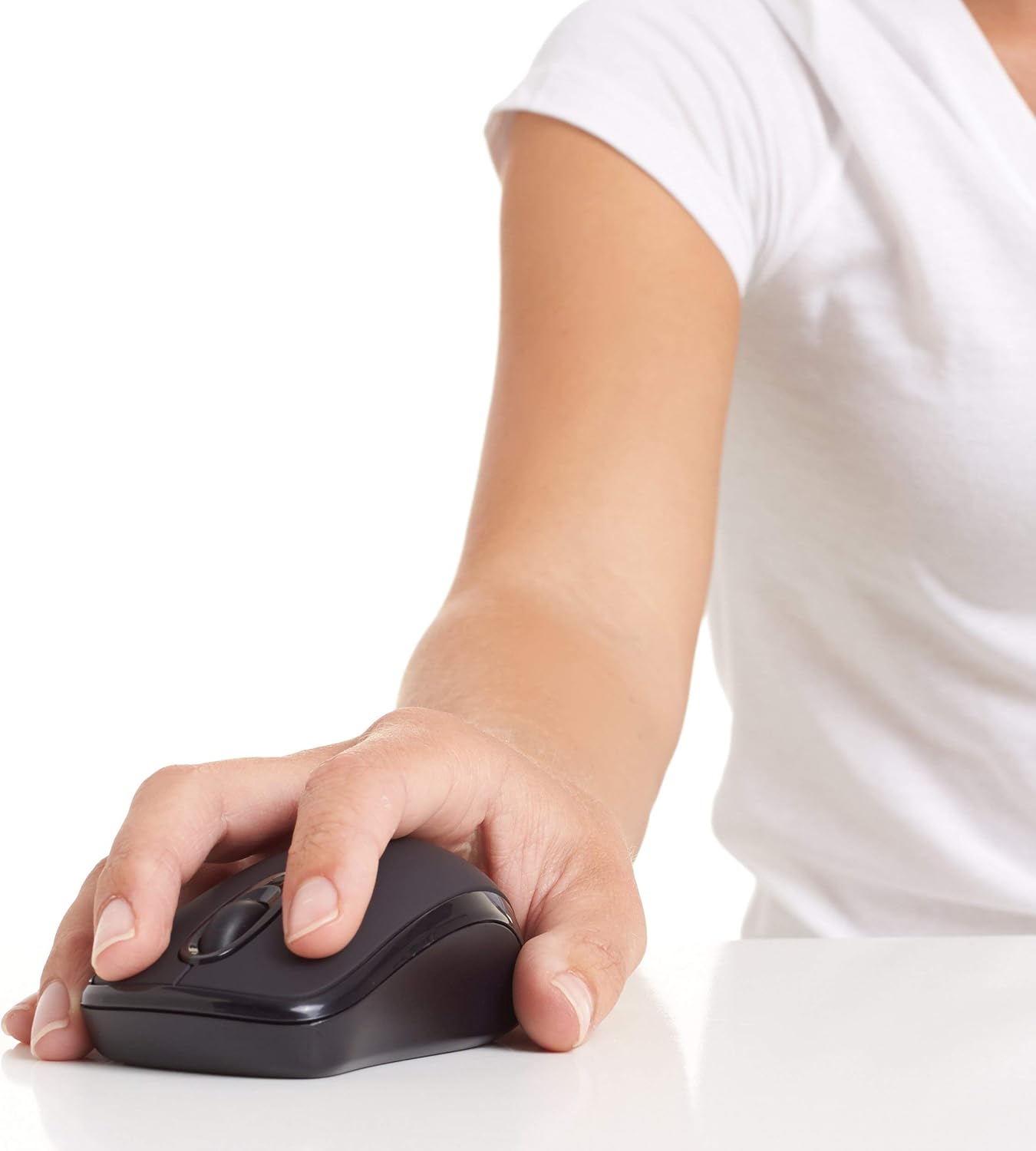 Basics Wireless Computer Mouse with USB Nano Receiver - Black: Computers & Accessories