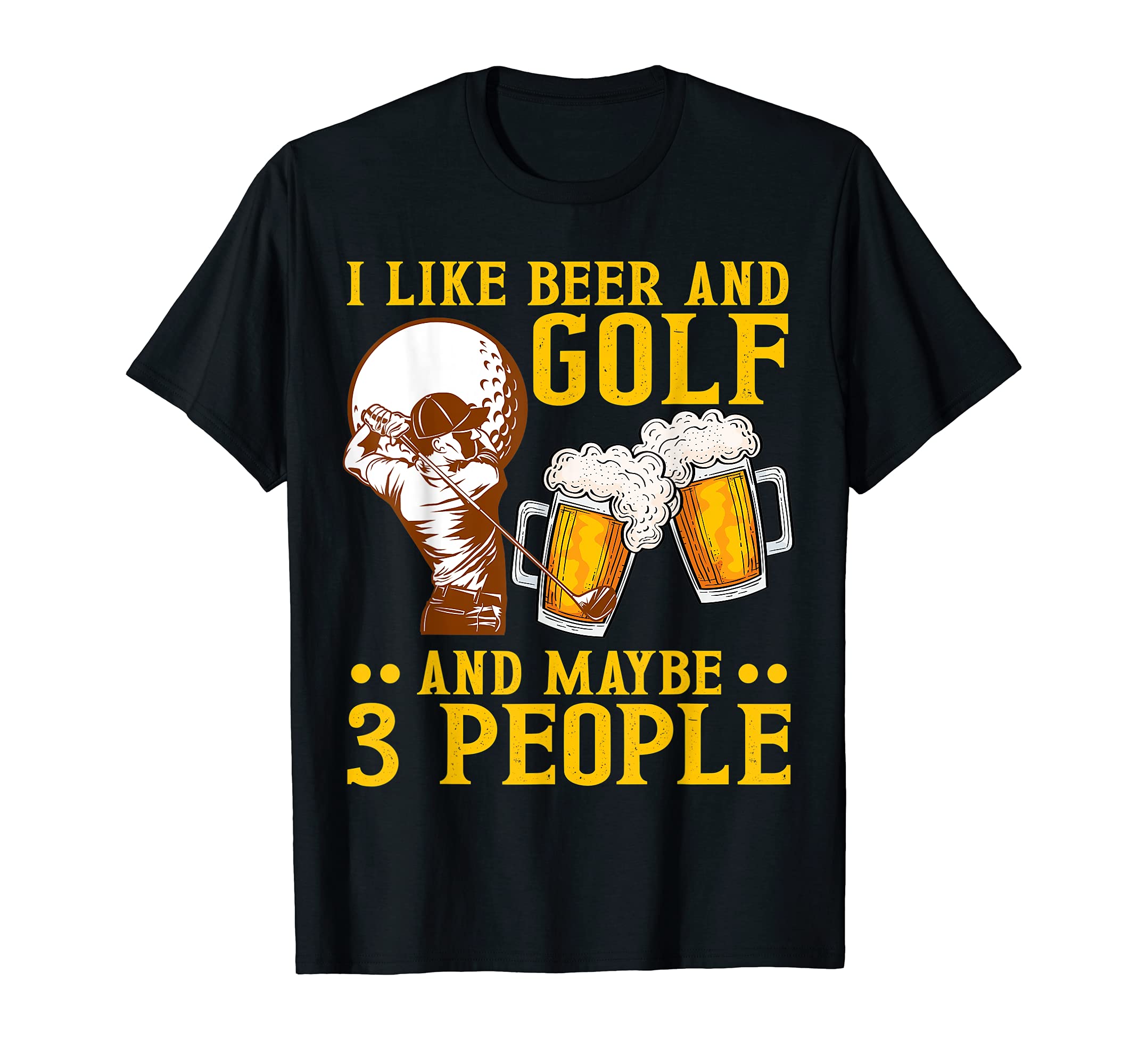 I Like Beer And Golf Ball Swing Golfing Course Sports Golf T-Shirt