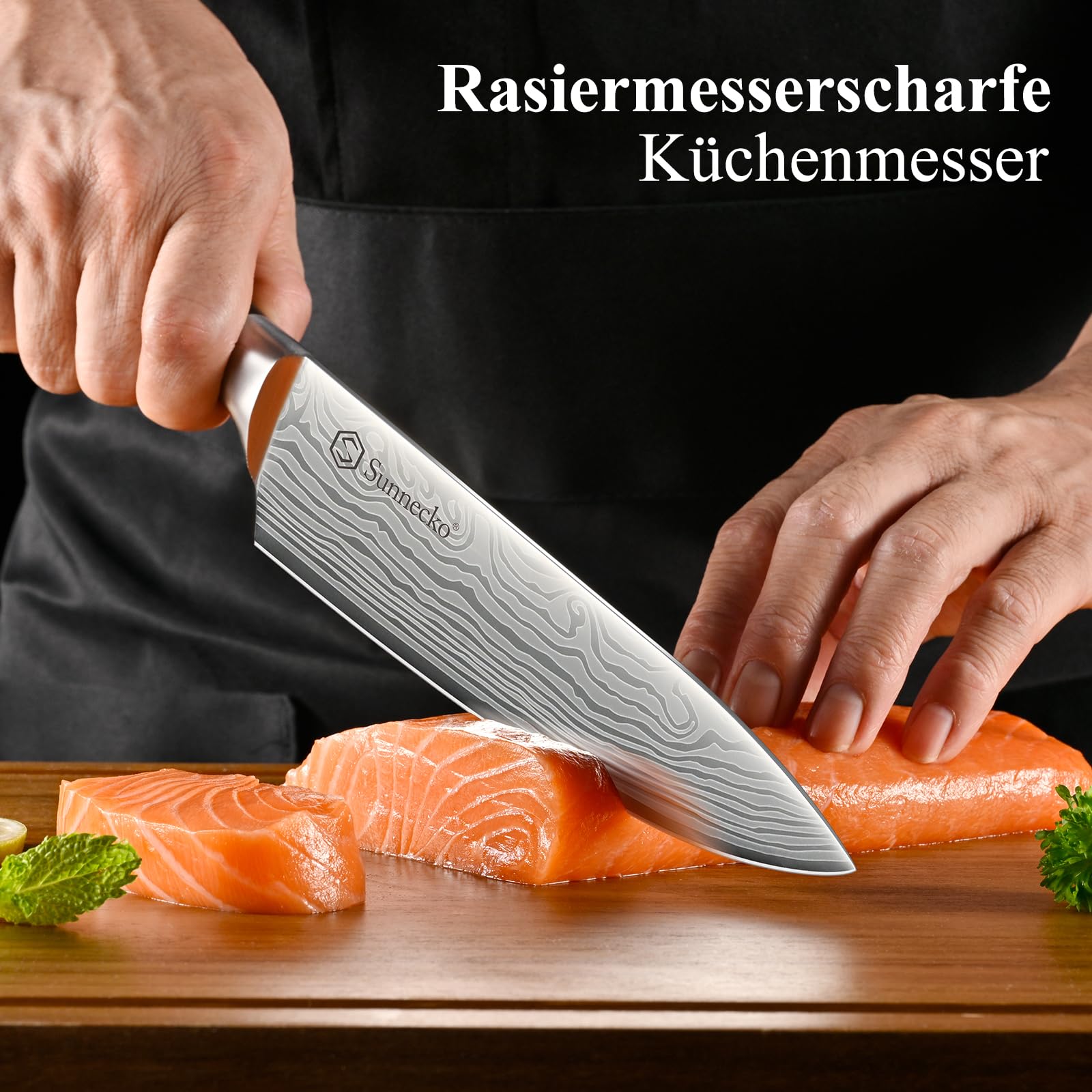 Sunnecko 20cm Messer Küchenmesser Kochmesser 5