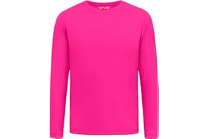 WVQ Youth Neon Shirts Dry Fit Long Sleeve Athletic T-Shirts Boys Girls UPF 50+ Quick Dry Neon Shirt for Kids 2T to Youth
