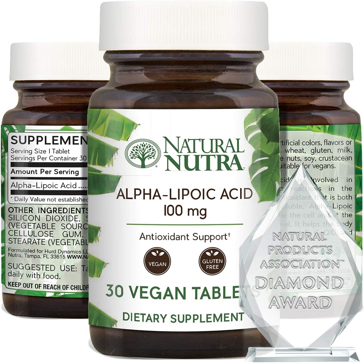 Natural Nutra R-Alpha Lipoic Acid (Alfa-Lipoic) with R-Fraction ALA, Fight Free Radical and Maintain Healthy Blood Sugar Level, Antioxidant Support Supplement, 100 mg, 30 Vegan and Vegetarian Tablets