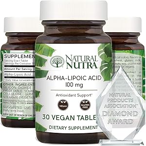Natural Nutra R-Alpha Lipoic Acid (Alfa-Lipoic) with R-Fraction ALA, Fight Free Radical and Maintain Healthy Blood Sugar Level, Antioxidant Support Supplement, 100 mg, 30 Vegan and Vegetarian Tablets