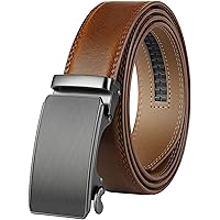 SANSTHS Men's Belts Leather Ratchet, Brown Dress Belts for Men