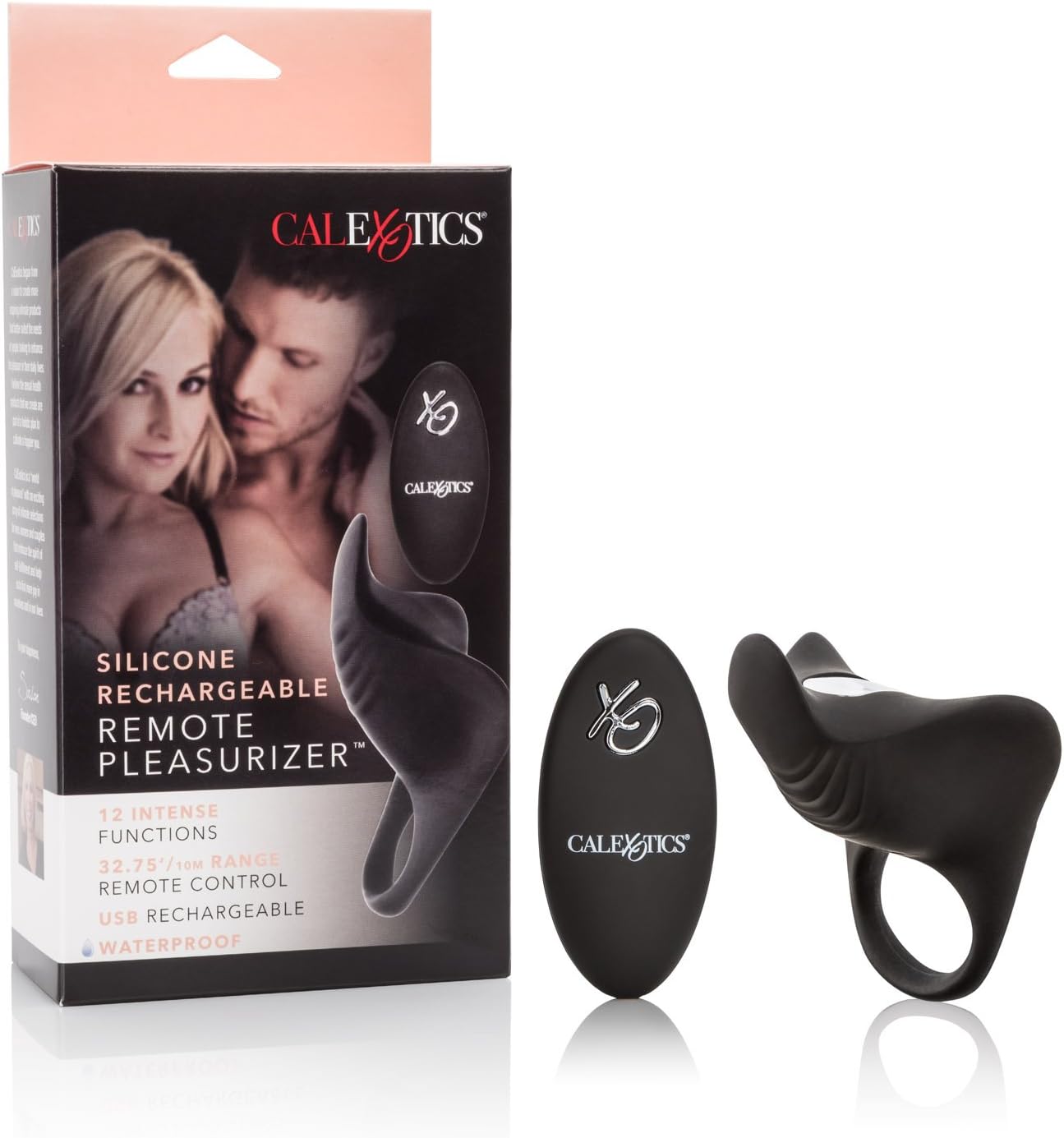 California Exotics Silicone USB Rechargeable Remote Control Pleasurizer Couples Cock Ring, Pink - Image 3