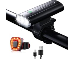Bike Lights Front and Back, MCAMO USB Rechargeable Bike Light 800 Lumens 3000mAh 6 Light Modes LED Bicycle Lights, IPX5 Water