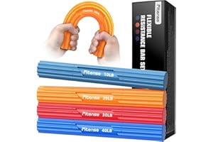 Fitense Flex Therapy Bar,Tennis Elbow Therapy Bar, Flexbar for Physical Therapy & Resistance Bar for Golfers Elbow,Tendinitis,Wrist,Forearms Pain, Improve Grip Strength and Relieve Pain