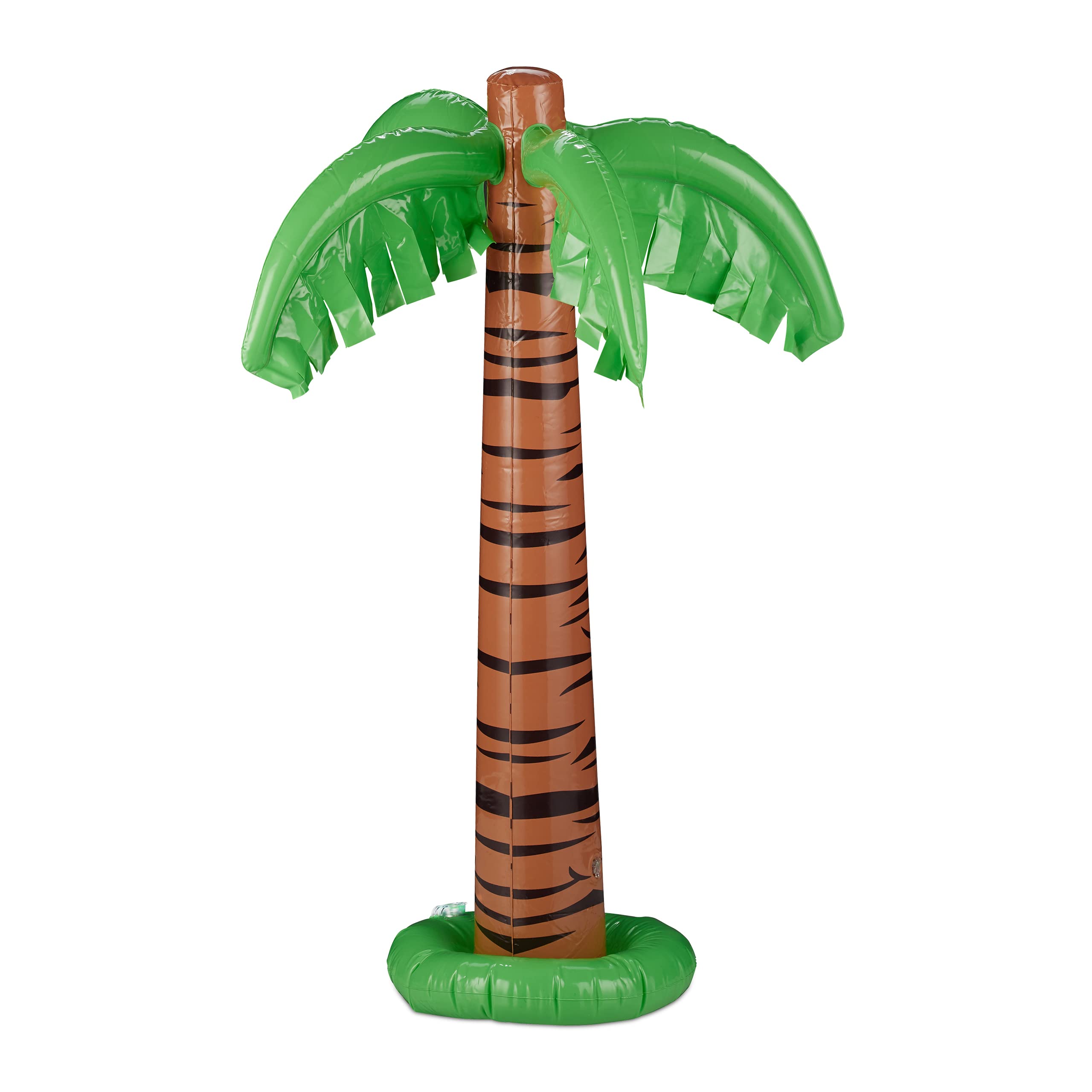 Relaxdays Inflatable Palm Tree, Cool Pool Decor, Blow Up Coconut Tree, Summer Party Decoration, 80 cm Tall, Green/Brown