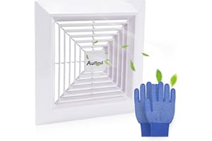 Aufind 11"x11" Bathroom Exhaust Fan Cover with Spring - Heavy Duty Plastic Ventilation Grille, Easy Install Spring-Loaded Design for Ceiling or Wall Mounted Fans