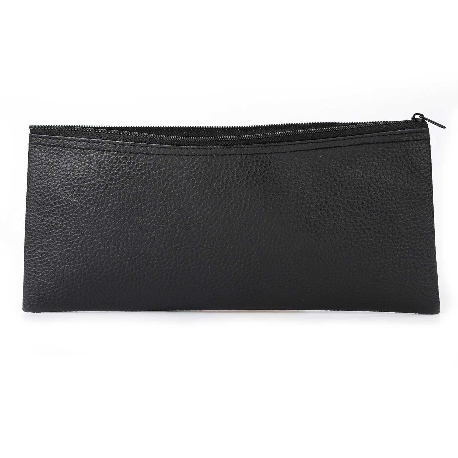 NQEUEPN Microphone Bag, 10.83x4.72 inch Leather Zippered Mic Pouch Wireless Handheld Microphone Storage Bag Black Portable Cases Holder for Travel Outdoor