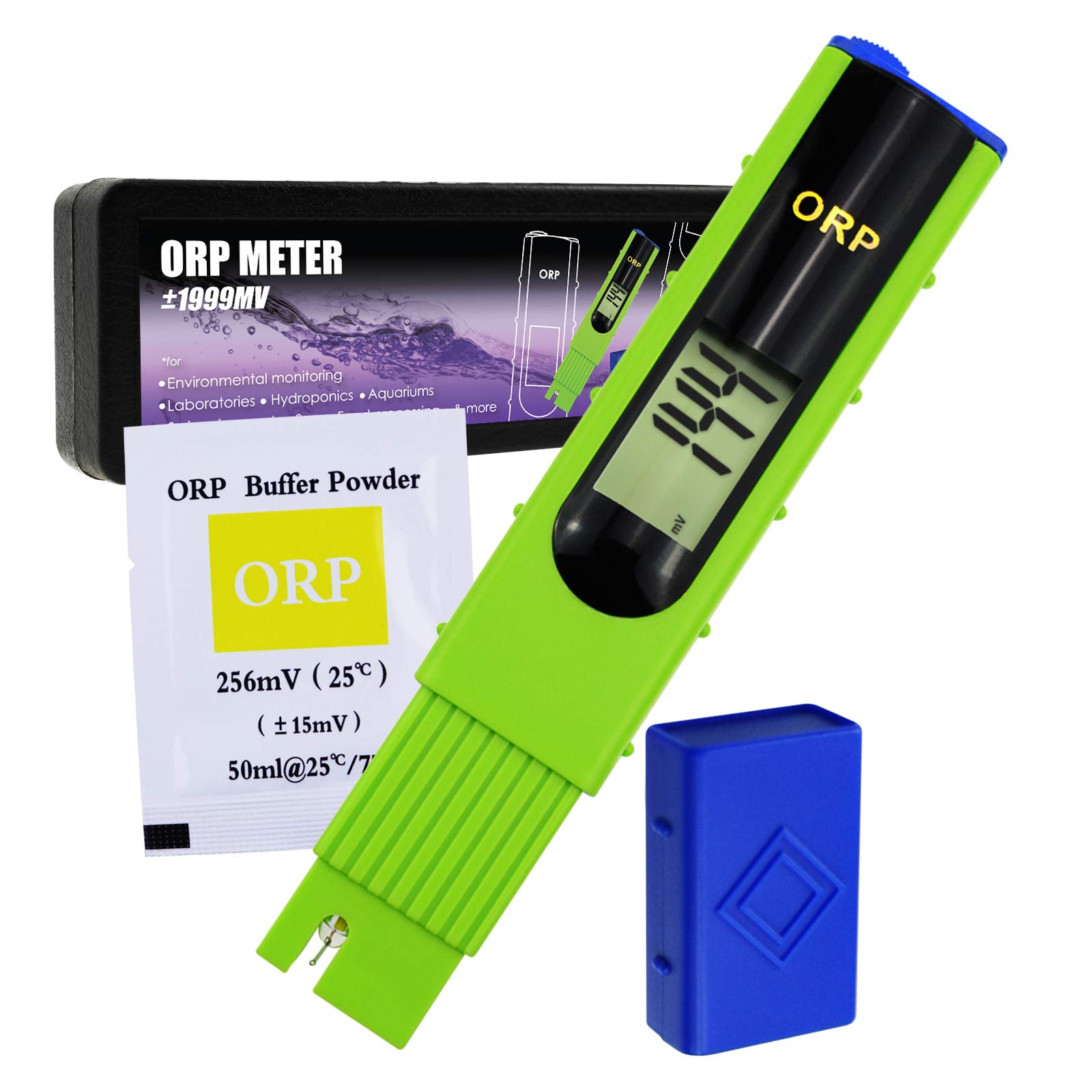 GAIN EXPRESS ORP Redox Meter -1999~1999mV Oxidation Reduction Potential Tester with 256mV ORP Calibration Buffer for Water Testing, Aquarium, Research Laboratory