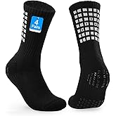PERMANENTLY001 4-Pair Anti-slip Grip Soccer Socks Men Women Cushioned Sports Sock Rugby Yoga Basketball Running Hiking Work