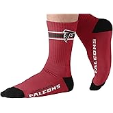 FOCO NFL Men's Official Primary Logo Wordmark Premium Crew Socks With Drawstring Ornament Bag
