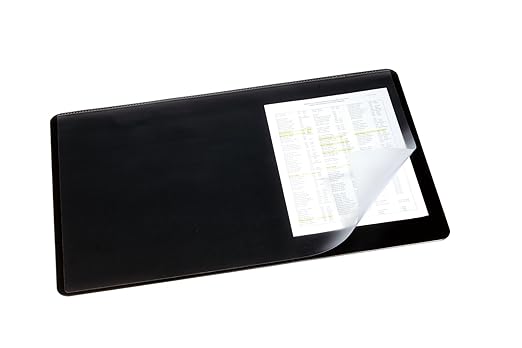 Durable 720201 Schreibtischunterlage (mit transparenter Auflage, 530 x 400 mm) 1 Stück schwarz
