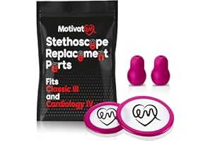 MotivatEM Stethoscope Replacement Part Kit for Littman Stethoscope Classic 3, Cardiology 3 & Cardiology 4 - Fits Classic III, Cardiology III & IV (Rasberry)