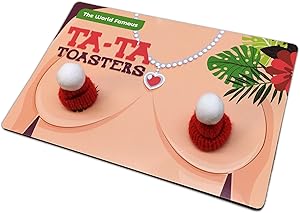 Ta-Ta Toasters – Funny Novelty Gift for Women Naughty Stocking Stuffers Gag Gifts for Girl Friends BFF Gifts for Ladies Funny White Elephant Idea Chest Warmers Hooter Heaters Tata Toasters
