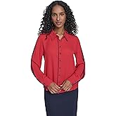 Tommy Hilfiger Womens Long Sleeve Button Up Collared Work Blouse