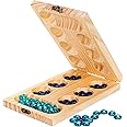 Wooden Mancala Board Game Set,Larger Size Mancale Instructions, Portable Travel Board Game for Kids and Adults
