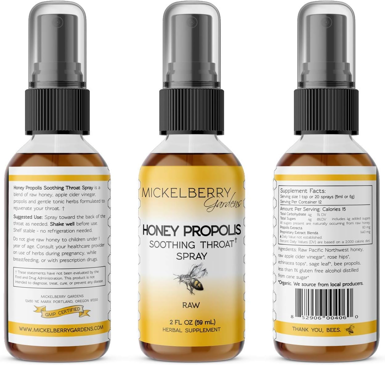 Amazon Com Mickelberry Gardens Spray Honey Propolis 2 Ounce Health Personal Care