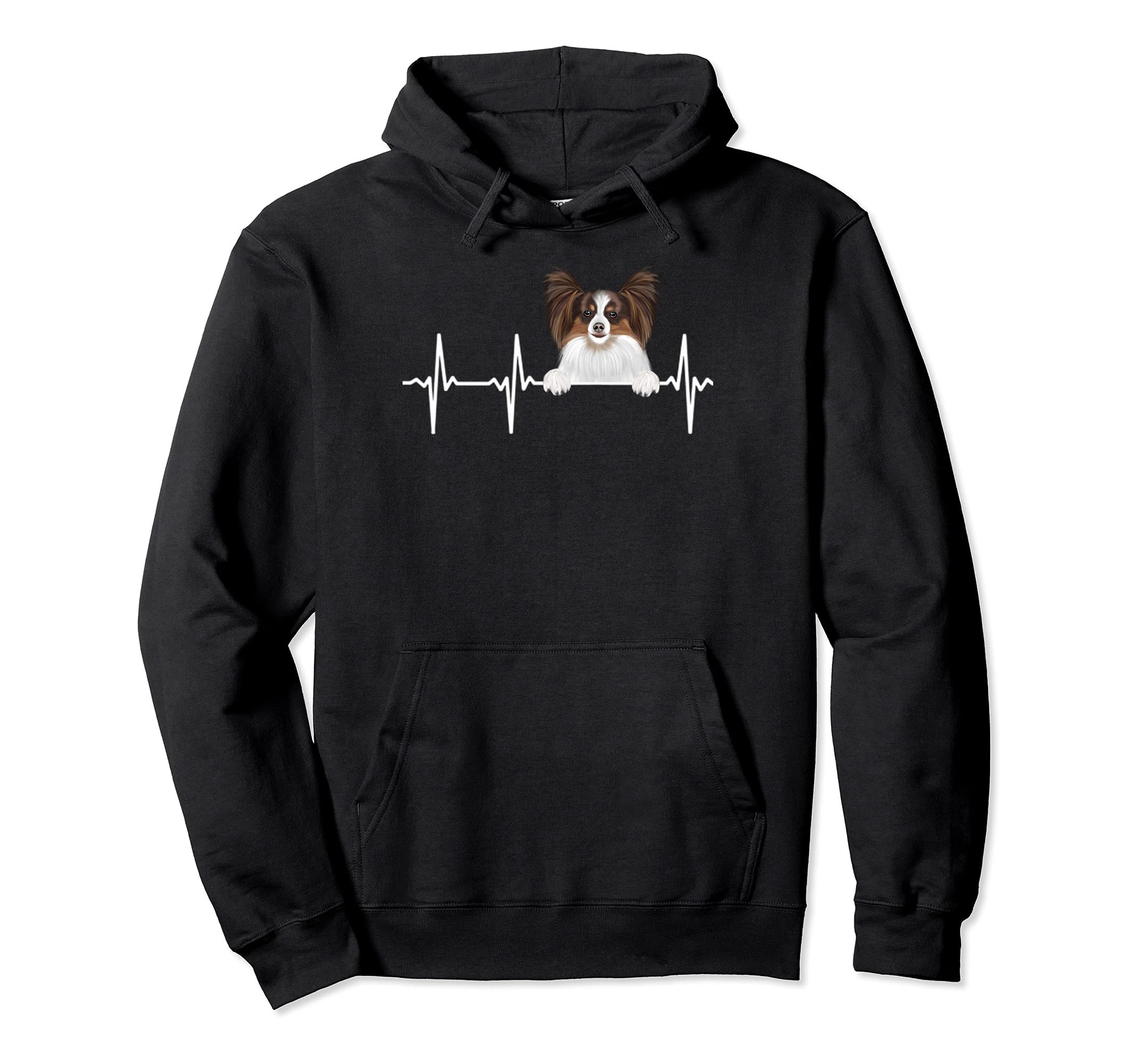 Funny Dog Heartbeat For Papillon Lovers Pullover Hoodie