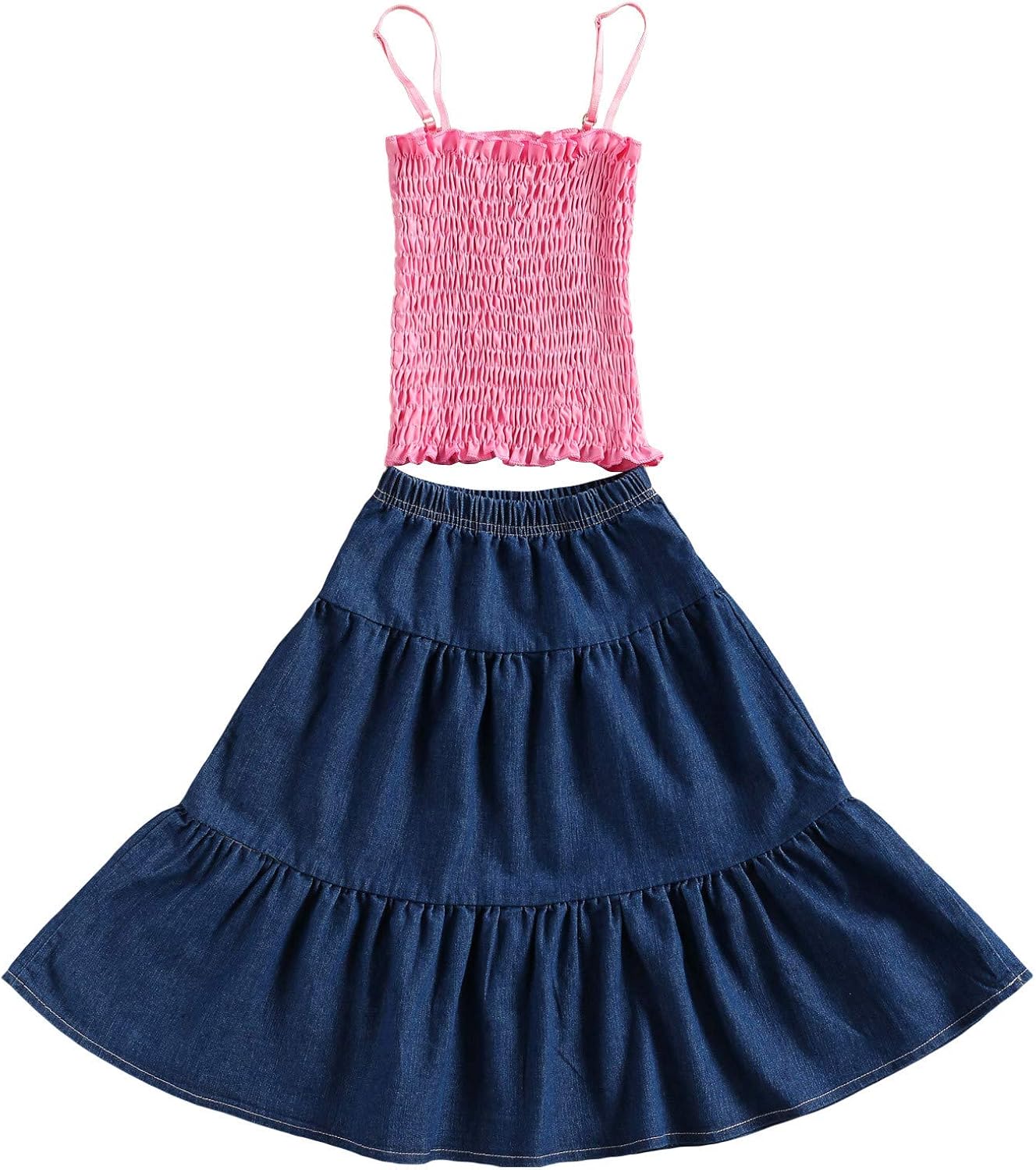 Toddler Baby Girl Ruffle Skirt Set Summer Sleeveless Straps