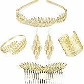 6Pcs Greek Goddess Costume Set Gold Laurel Headband Arm Cuff Hair Comb for Women's Cosplay