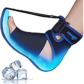 NEWGO Plantar Fasciitis Night Splint Ice Pack with Cooling Gel on Sole and Heel, Adjustable Plantar Fasciitis Brace Support for Sleeping, Pain Relief for Achilles Tendonitis, Foot Drop, Heel Spur