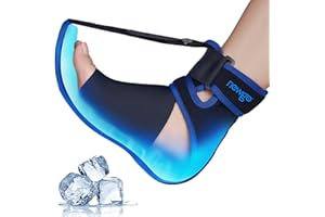 NEWGO Plantar Fasciitis Night Splint Ice Pack with Cooling Gel on Sole and Heel, Adjustable Plantar Fasciitis Brace Support for Sleeping, Pain Relief for Achilles Tendonitis, Foot Drop, Heel Spur
