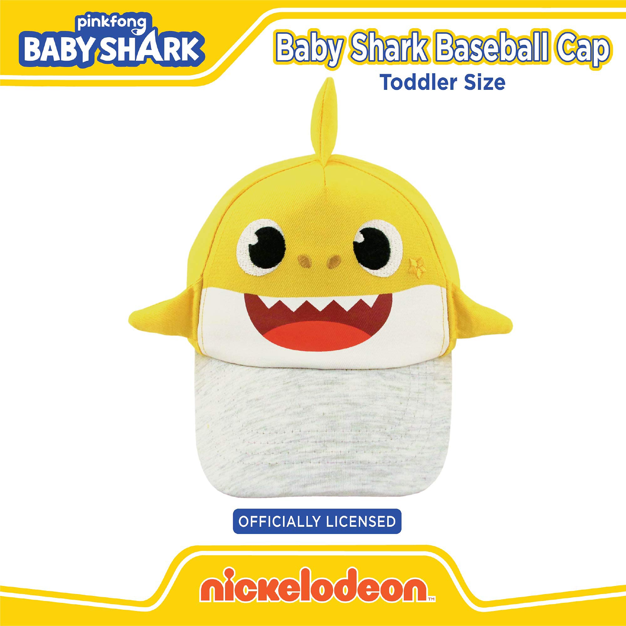 Nickelodeon Boys Baseball Cap, Baby Shark Adjustable Toddler Hat for Ages 2-4