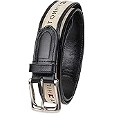 Tommy Hilfiger mens Fabric Inlay Casual Belt With Classic Harness Buckle