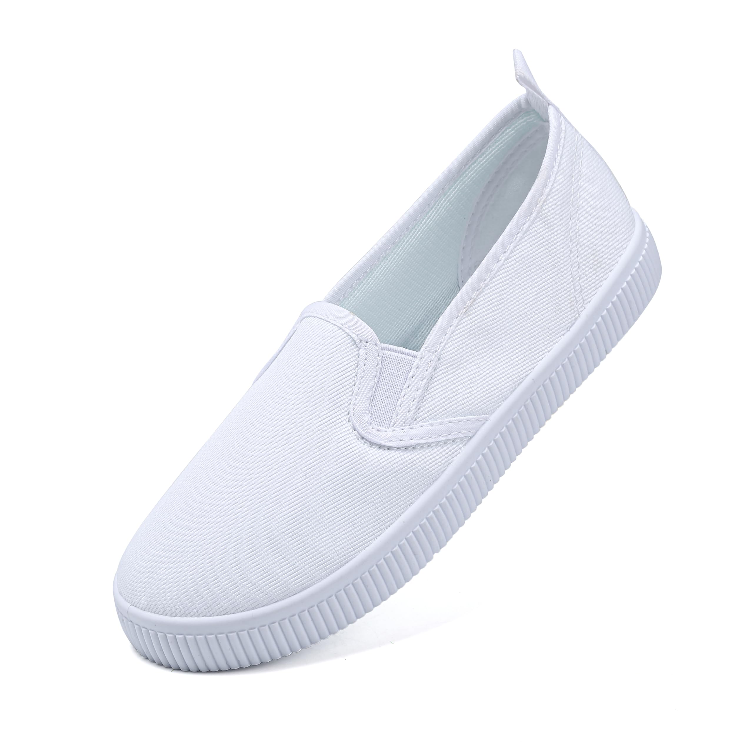 Photo 1 of Toddler Kids White Canvas Shoes Boy's Girl's Canvas Sneakers Slip-on Causal Comfortable Light Weight Skin-Friendly Running Tennis Shoes SIZE 8 