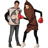 Rasta Imposta Funny Novelty Gag Halloween Costumes, Sh!t Hits the Fan Couples Costume Set, Women and Men, Adult One Size