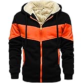 AIELVIN Men's Winter Fleece Thermal Jackets for Men Sherpa Lined Hoodies Warm Thick Jacket Outerwear