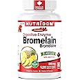 Nutridom Bromelain Supplement 500mg – 120 Vegan Capsules | 2400 GDU/g | Natural Proteolytic Digestive Enzyme from Pineapple |