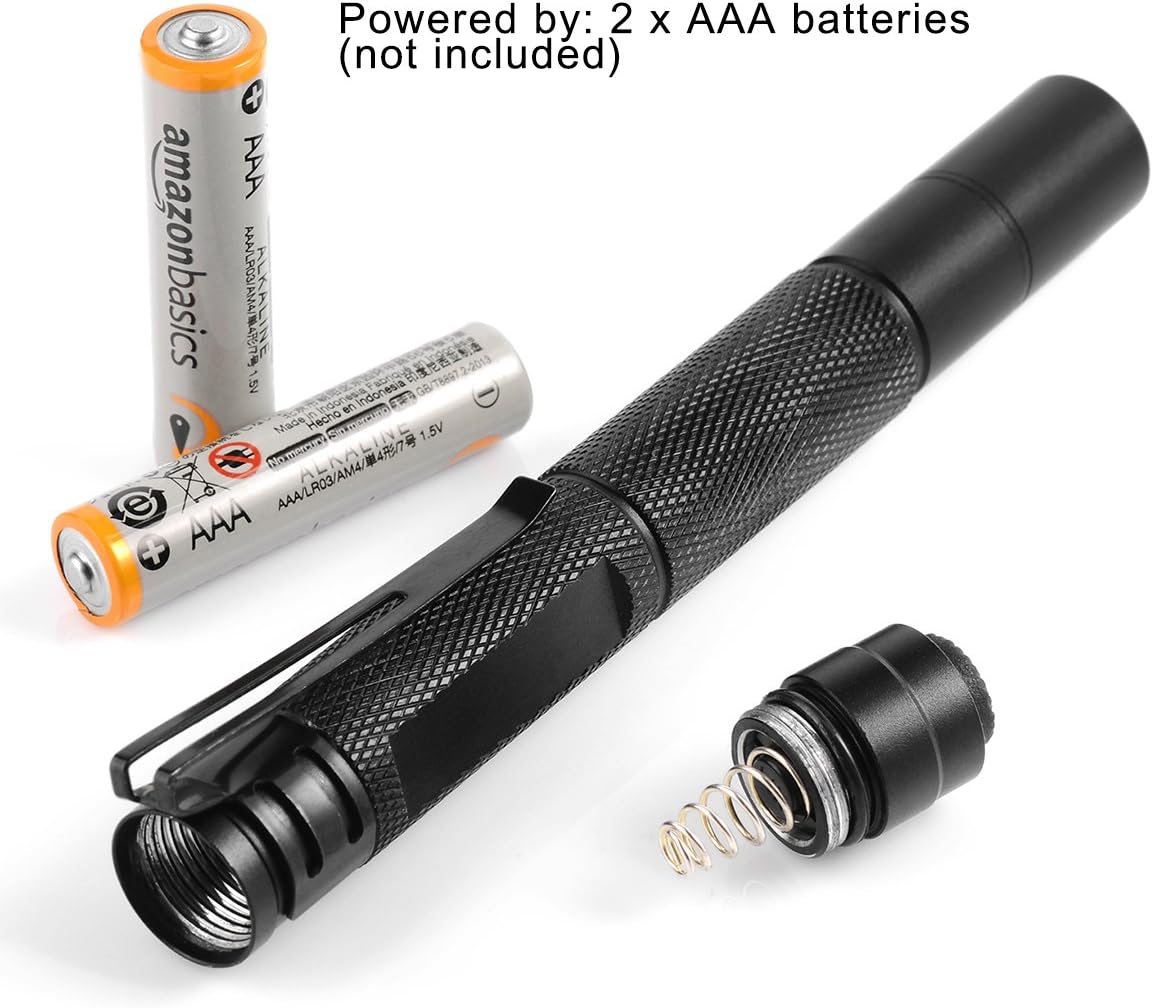 UltraFire Pocket-Sized UV Pen Flashlight Black Light - Super Bright Mini 385nm - 395nm Ultraviolet LED Detector for Dog or Cat Urine on carpet, Pet Stain & Bed Bug, Powered By 2AAA - - 