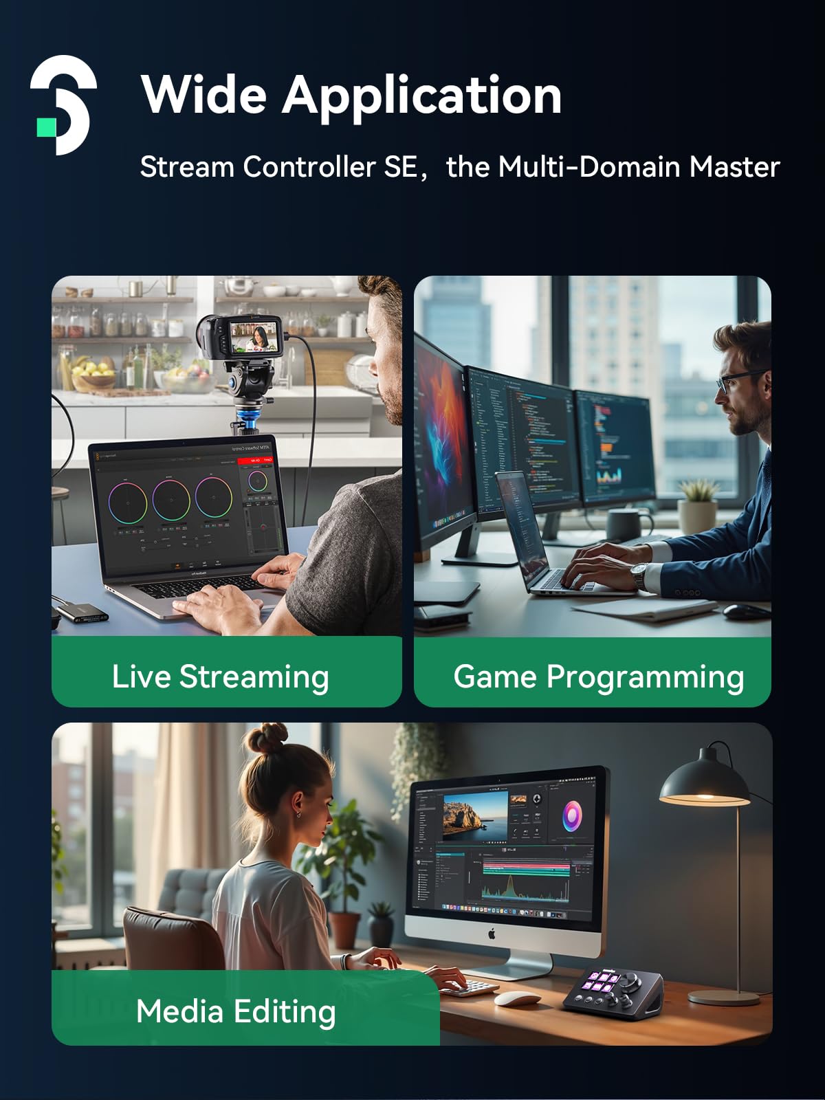 SOOMFON Stream Controller SE Stream Control Deck with 6 Customizable LCD Macro Keys to Trigger Actions in OBS Twitch YouTube for Content Creators Streaming Gaming Compatible with PC & Mac