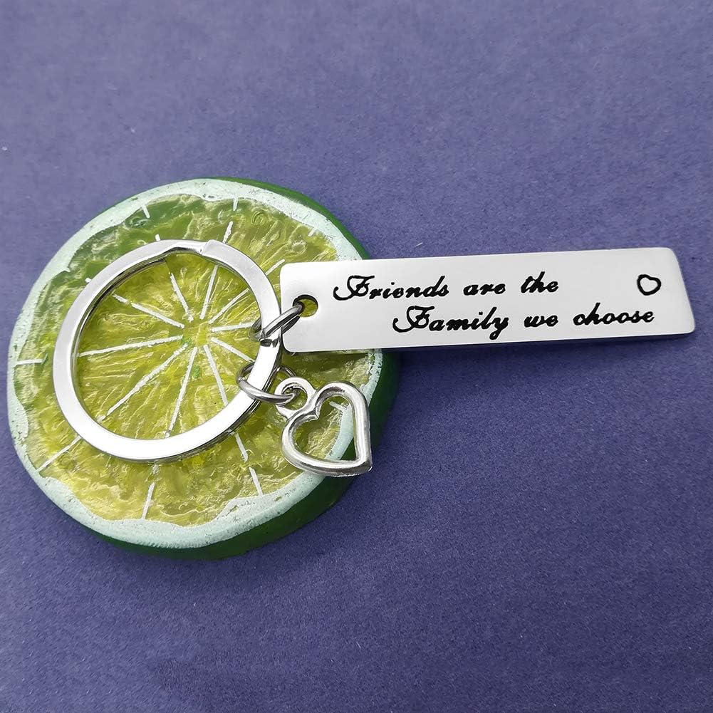 Huwujiu Best Friend Keyring Friendship Keyring Friends are The Family We Choose Keyring Best Friend Gift Friendship Gift Christmas Birthday Gift for Friends - Image 5