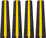 Happybuy 4pk Rubber Cable Protector Ramp 18000lbs 1 Channel Speed Bump Driveway view 1