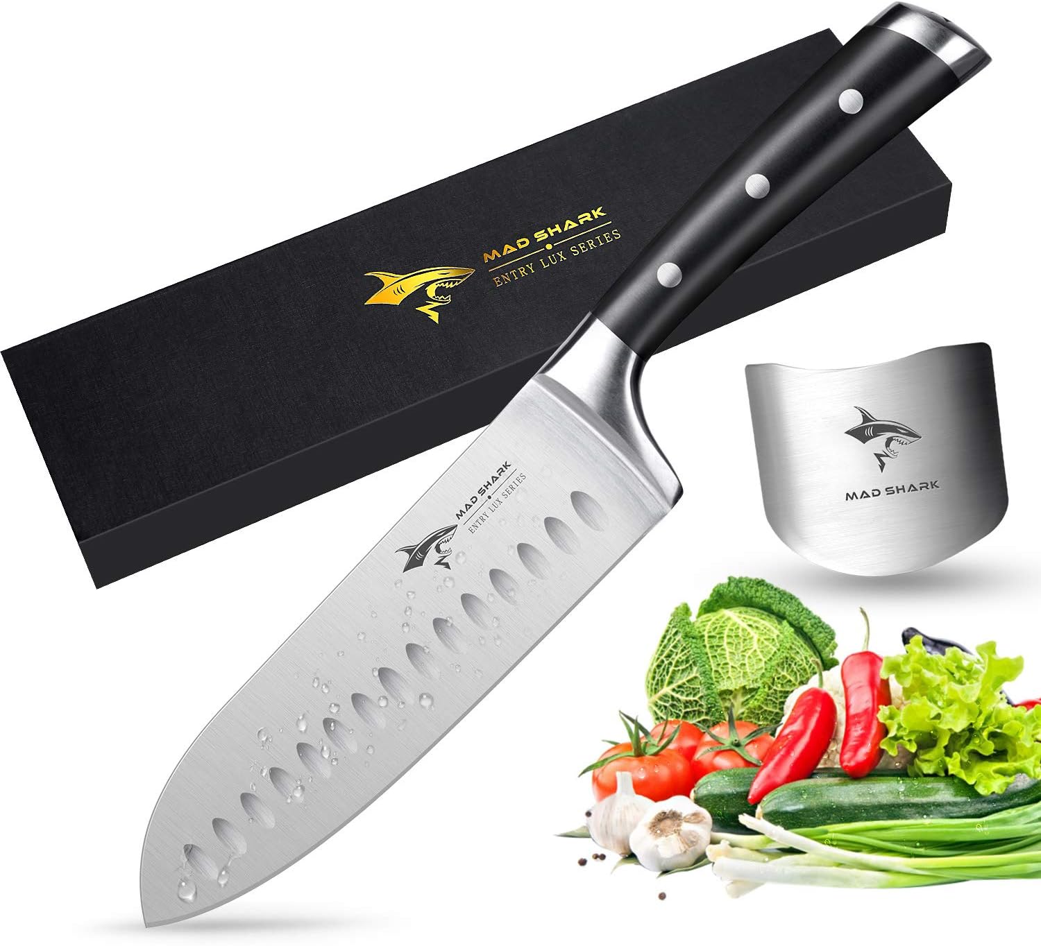 Santoku Knife - MAD SHARK Pro Kitchen Knives 7 Inch Chef's Knives,Best