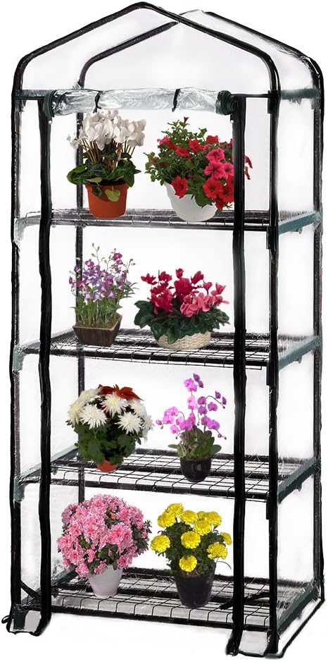 Seven colors house 4-Tier Portable Transparent Greenhouse, for Indoor & Outdoor Gardening 27" Long x 19" Wide x 63" High