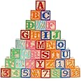 Gemileo Wooden ABC Toy Building Blocks for Toddlers 1-3 36 PCS Wood Alphabet Number Blocks for Stacking Learning Preschool Educational Montessori Sensory Toys for Kids Boys Girls Gifts 1.7"