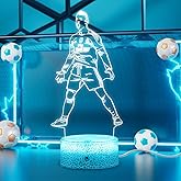 Atimomiao Cristiano Ronaldo 3D Night Light for Kids Boy Girls Room Decor-16 Colors Illusion LED USB Soccer Superstar LAMP Suitable Kids Fans Gifts (CL)