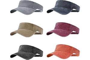 HCCFIT 6Pack Sun Visor Adjustable Visor Hats for Women and Men Multicolor