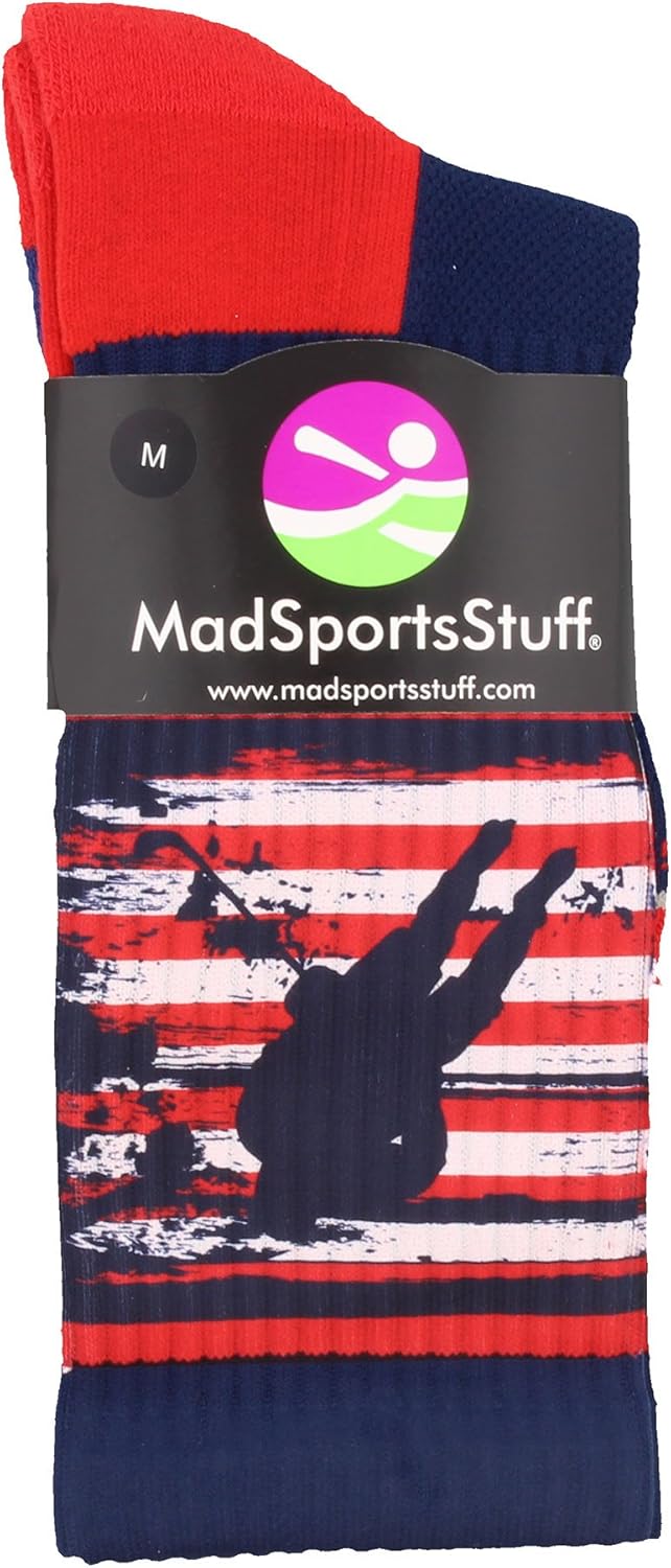 MadSportsStuff USA Hockey Socks Crew Length for Boys or Men, Hockey Gift : Clothing
