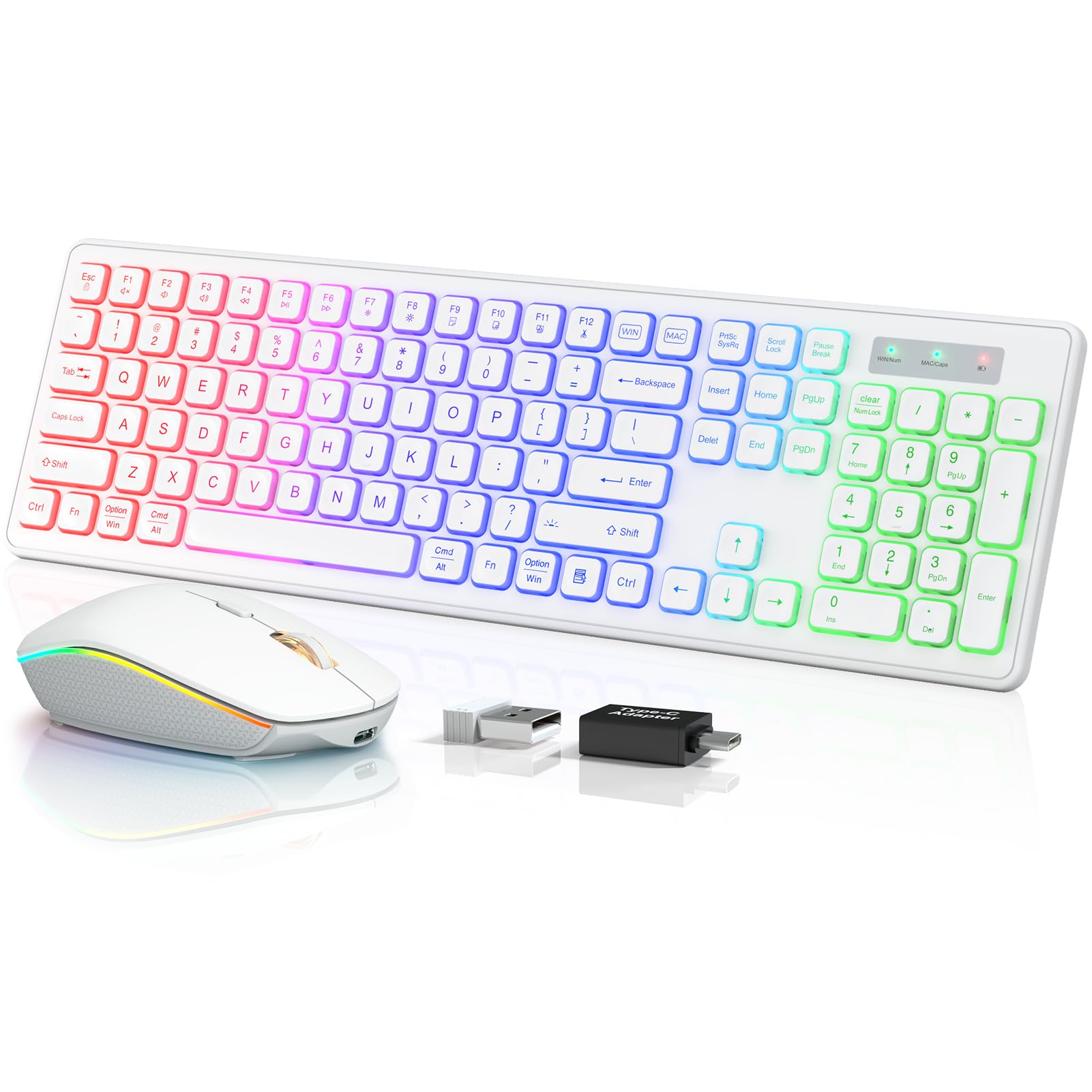 Mua Wireless Keyboard and Mouse - RGB Backlit, Rechargeable & Light Up ...