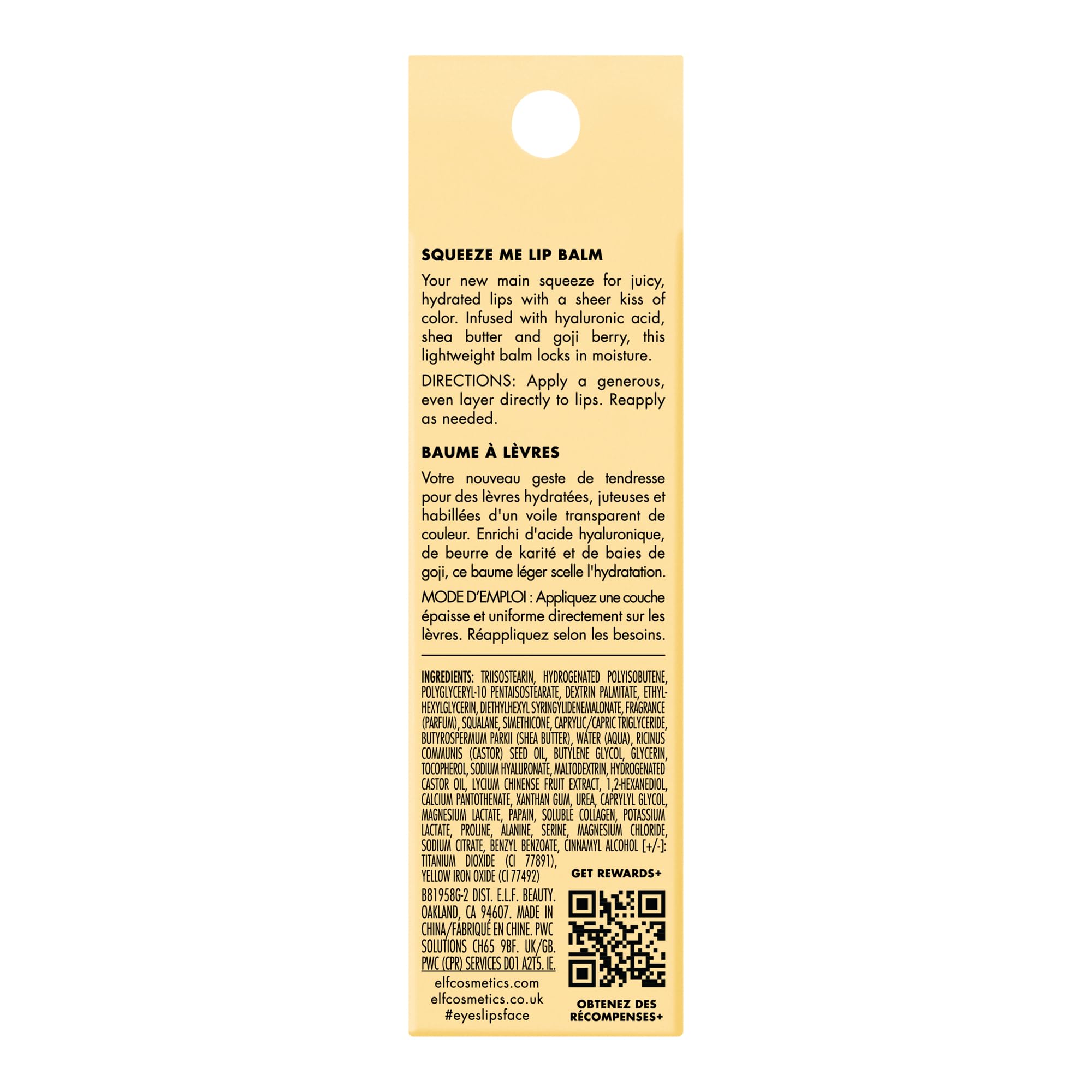 e.l.f. Squeeze Me Lip Balm, Moisturizing Lip Balm For A Sheer Tint Of Color, Infused With Hyaluronic Acid, Vegan & Cruelty-free, Vanilla Frosting