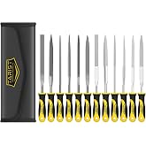 TARIST 12PCS Needle File Set with Tool Bag, Small File Set Includes 6pcs Jewlers Files &amp; 6 Steel Files for Metal, Jewlers, Wood, Leather and Plastic