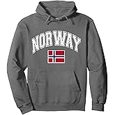 Norway Norge Norwegian Flag Graphic Pullover Hoodie