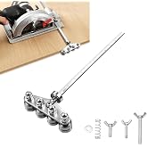 12 Inch Circular Saw Guide, Circular Saw Guide Rail with Roller Guide and Positioning Calipers, Adjustable Rip Fence for Circular Saw, Straight Edge Cutting Guide for Woodworking and DIY Projects